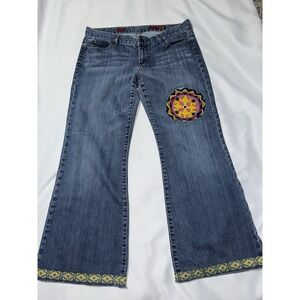 X2 Jeans Eva Full Leg , 31 , Embroidered , Whimsical ,‎ Raw Edge